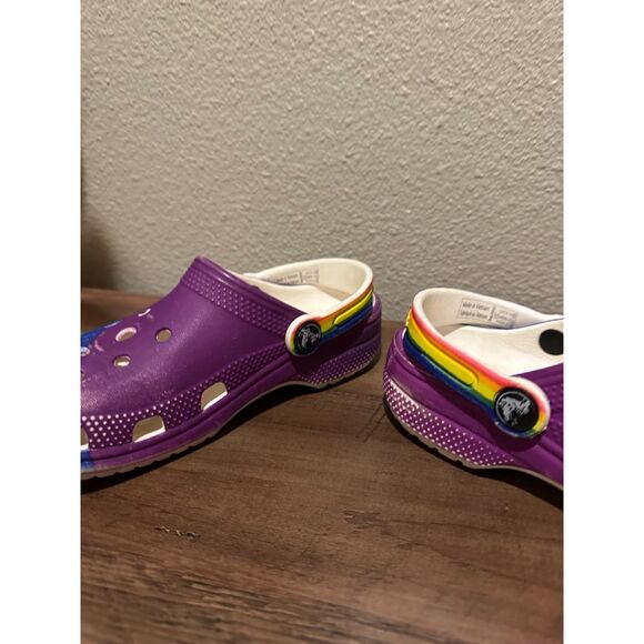 Crocs Classic Rainbow Dye Clog Unisex Colorful Comfort Shoes Size 12 - Picture 2 of 10